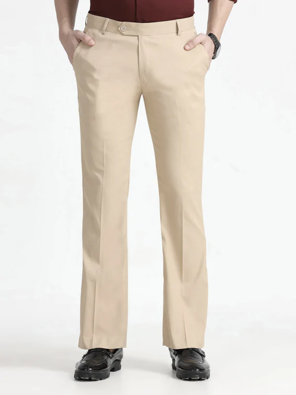 formal bootcut cream colour